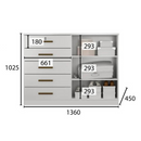 COMODA NOVO HORIZONTE SPACE 5 GAVETAS + 2 PORTAS COR: BRANCA 23 REF.: 15291364