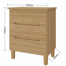 MESA DE CABECEIRA MAMBEL LOGAN 3 GAVETAS OLMO REF.: 1009.9