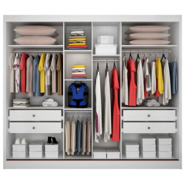 ROUPEIRO NOVO HORIZONTE MONACO 2PORTAS COM ESP INTERNO 02 COR:BRANCO REF:18023391 A 2,36XL2,41XP0,55