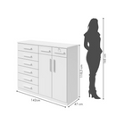 COMODA LOPAS TORONTO 8 GAVETAS + 2 PORTAS BRANCA