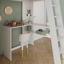 CAMA ALTA MAMBEL MEZZO COM ESCRIVANINHA+2 PORTAS COR: BRANCO/OLMO