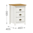 MESA DE CABECEIRA FINESTRA TOPAZIO 3 GAVETAS BRANCO FREIJO REF.: 9130BV