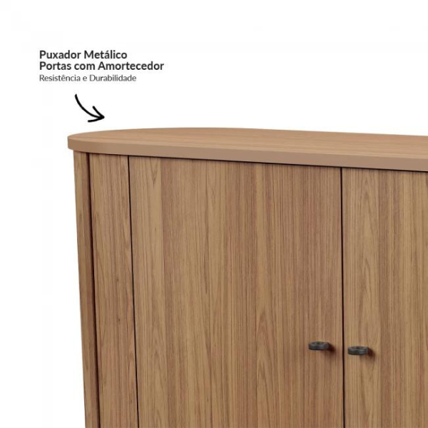 BALCÃO DALLA COSTA CURVO TB296 1,80 CM COM 4 PORTAS COR: JPF FREIJO PRETO FOSCO