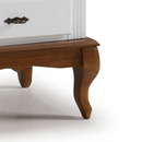 MESA DE CABECEIRA LINZ 4 GAVETAS LACA BRANCA COM TAMPO E PÉS IMBUIA GLAZER REF.: 60404