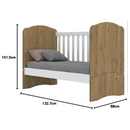 BERÇO HENN MINI CAMA BALA DE MENTA 0,60 COR RUSTICO BRANCO REF.: I02-18