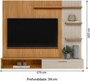 PAINEL DE TV ATÉ 60 POLEGADAS MONTREAL COR NATURE OFF WHITE