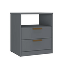 MESA DE CABECEIRA MAMBEL DIVINO 2 GAVETAS GRAFITE REF.: 1156.32