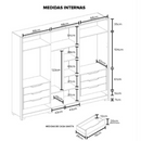 ROUPEIRO RIMO NEW GUARAPARI 6 PORTAS COR JEQUITIBA / JEQUITIBA REF.: 47905