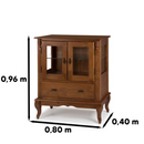 CRISTALEIRA LINZ BAIXA LATERAL VIDRO 2 PORTAS 1 GAVETA COR: 024B REF: 60312