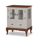 CRISTALEIRA LINZ BAIXA LATERAL VIDRO 2 PORTAS 1 GAVETA COR: 011B COM 024B REF: 60312