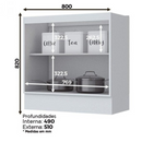 BALCÃO HENN 2 PORTAS 800 MM AMERICANA BRANCO HP (SEM TAMPO). REF.: C355-05