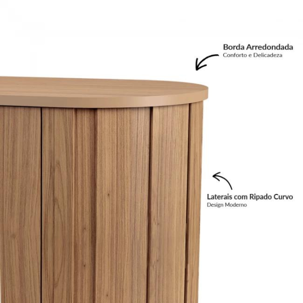 BALCÃO DALLA COSTA CURVO TB296 1,80 CM COM 4 PORTAS COR: JPF FREIJO PRETO FOSCO
