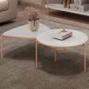 MESA DE CENTRO DJ ISA TRIANGULAR COR:OFF WHITE PÉS DOURADOS REF.: 34493174