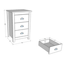 MESA DE CABECEIRA FINESTRA TOPAZIO 3 GAVETAS FREIJO REF.: 9130F