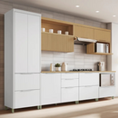 Cozinha 7 Peças 7 Portas 7 Gavetas Marquesa 100% Mdf Branco/Nature