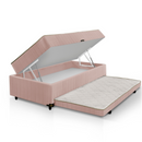 COLCHAO SENSOR BOX COM AUXILIAR MAGNIFICO 0,88X0,60X1,88 SUED ROSA NA LATERAL COM MOLAS COD:25105/21