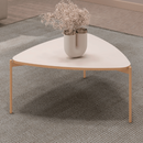 MESA DE CENTRO DJ ISA TRIANGULAR COR:OFF WHITE PÉS DOURADOS REF.: 34493174