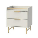 MESA DE CABECEIRA PROVINCIA YVES OFF WHITE / DOURADO REF.: PA51552