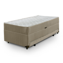 COLCHAO SENSOR BOX COM AUXILIAR MAGNIFICO 0,88X0,60X1,88 SUED BEGE NA LATERAL COM MOLAS COD:25105/5