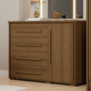 COMODA RIMO ANGRA 4 GAVETAS COM SAPATEIRA COR JEQUITIBA/ JEQUITIBA REF.: 47787