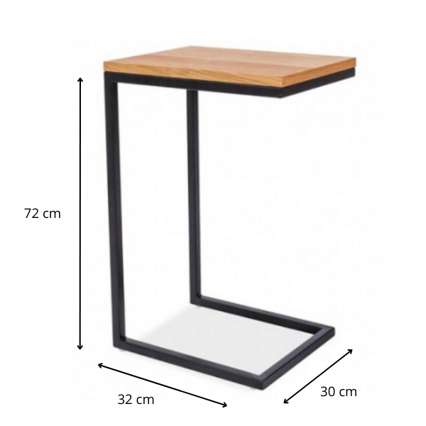 MESA LATERAL OCRE ROSE ESMERALDA P IMBUIA METAL PRETO MICRO TEXTURA