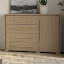 COMODA RIMO ANGRA 4 GAVETAS COM SAPATEIRA COR CARVALHO/CARVALHO REF.: 47787