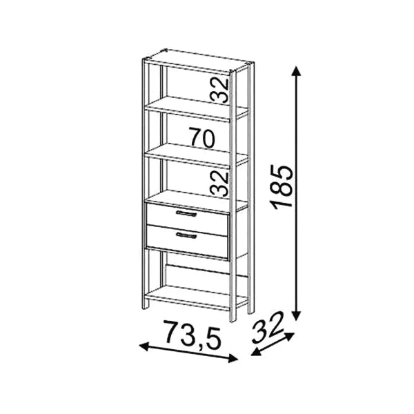 ESTANTE DALLA COSTA E91 1 TORRE GAVETEIRO 0,73 CM COR: JPF FREIJO PRETO FOSCO