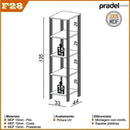ESTANTE DALLA COSTA F28 TORRE INDUSTRIAL 0,33X1,35 CM COR: JPF FREIJO PRETO FOSCO