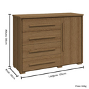 COMODA RIMO ANGRA 4 GAVETAS COM SAPATEIRA COR JEQUITIBA/ JEQUITIBA REF.: 47787