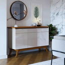 BUFFET IMCAL CLASSIC 1,25 MTS 3 PORTAS SEM ESPELHO COR: OFF WITE / NATURE COD.: 66833