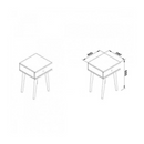 MESA LATERAL MOVEL BENTO RT 3072 1 GAVETA 400X600X380 COR RUSTICO