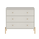 COMODA PROVINCIA JASPER 3 GAVETAS OFF WHITE / DOURADO REF.: PA61453