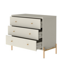 COMODA PROVINCIA JASPER 3 GAVETAS OFF WHITE / DOURADO REF.: PA61453