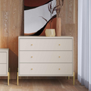 COMODA PROVINCIA JASPER 3 GAVETAS OFF WHITE / DOURADO REF.: PA61453