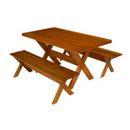 MESA PARA CHURRASCO IMPACTO 2,50 MTS COM 2 BANCOS EUCALIPTO TEKA MACIÇO COR: MEL