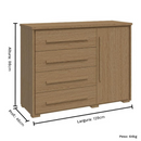 COMODA RIMO ANGRA 4 GAVETAS COM SAPATEIRA COR CARVALHO/CARVALHO REF.: 47787