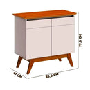 BUFFET IMCAL CLASSIC 0,85 MTS 2 PORTAS SEM ESPELHO COR: OFF WITE / NATURE COD.: 64333