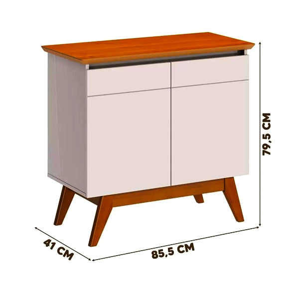BUFFET IMCAL CLASSIC 0,85 MTS 2 PORTAS SEM ESPELHO COR: OFF WITE / NATURE COD.: 64333