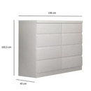COMODA NOVO HORIZONTE BELLO 8 GAVETAS COR: BRANCA 23 REF.: 10120364