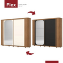 ROUPEIRO HENN MOZZATE 2 PTS DESL C/ ESPELHO NAT/OFF WHITE/PRETO