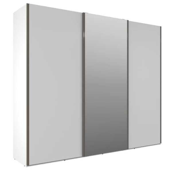 ROUPEIRO MAMBEL VENETO 3 PORTAS DESLIZANTES COM 1 PORTA DE ESPELHO COR BRANCO