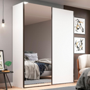 ROUPEIRO MAMBEL VENETO 2 PORTAS DESLIZANTES COM 1 PORTA DE ESPELHO COR BRANCO