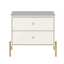 MESA DE CABECEIRA PROVINCIA JASPER OFF WHITE / DOURADO REF.: PA51253