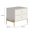 MESA DE CABECEIRA PROVINCIA JASPER OFF WHITE / DOURADO REF.: PA51253