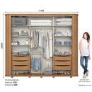 ROUPEIRO HENN MOZZATE 2 PTS DESL C/ ESPELHO NAT/OFF WHITE/PRETO