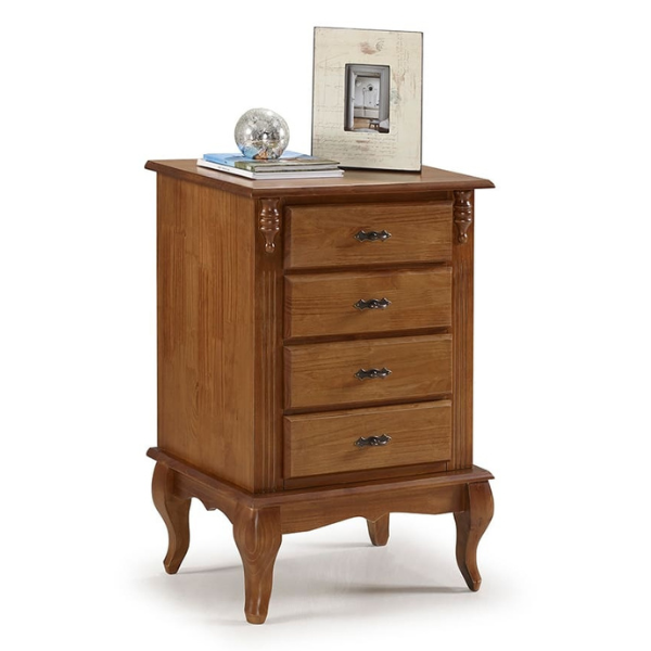 MESA DE CABECEIRA LINZ 4 GAVETAS IMBUIA GLAZER REF.: 60404