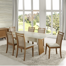 MESA ARTSOLI GEO 1,60X0,90 COM VIDRO COR CASTANHO CLARO COM TAMPO OFF CANTO GARRAFA REF.: 1236V