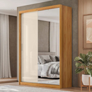 ROUPEIRO DEMOBILE RIVA 2 PTS COM 1 PORTA ESPELHO COR: CINAMON/OFF WHITE