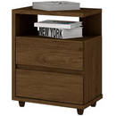 MESA DE CABECEIRA HENN CAMPECHE 2 GAVETAS CASTANHO REF.: D07-130