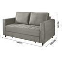 SOFA CAMA SALA ESTOFADOS BELIZE 1,60 MTS COM COLCHAO DE CASAL TECIDO COR: CINZA CLARO